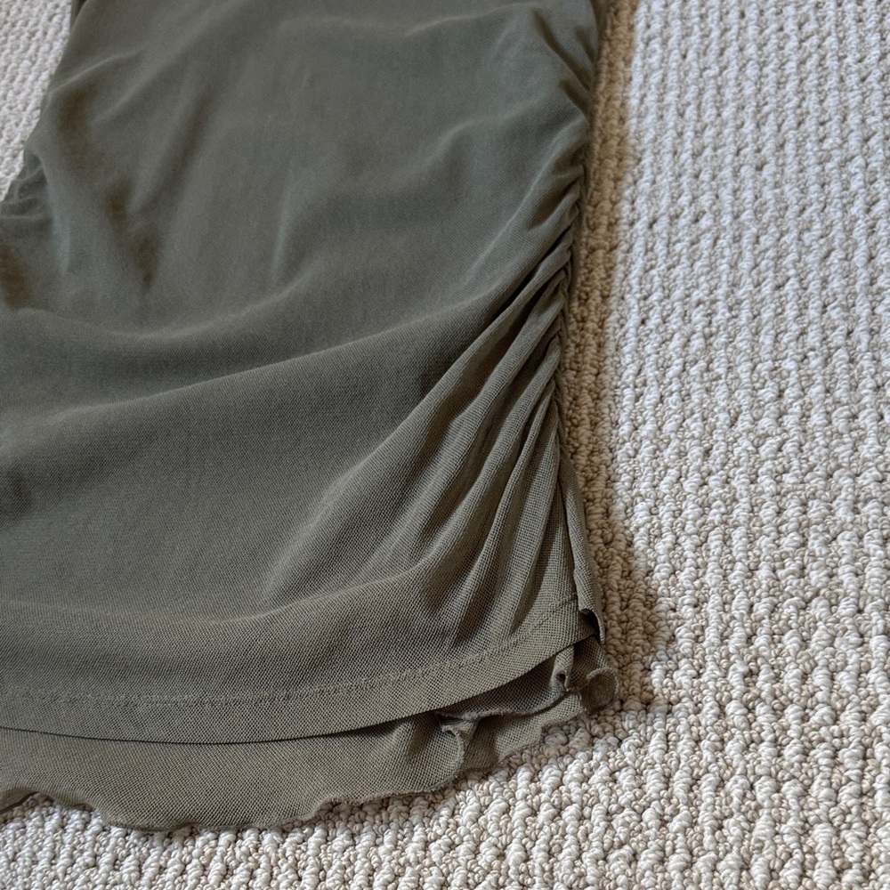 Express Olive V-Neck Sheer Tank Top - Picture 4 of 6